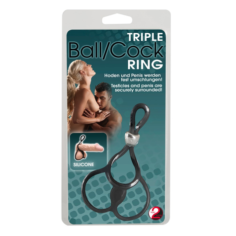 Penisringe : Triple Ball And Cock Ring