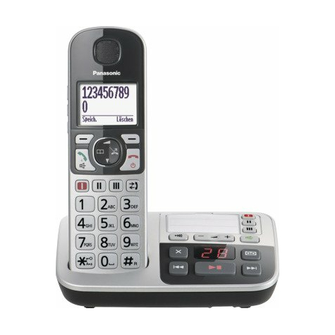 panasonic kx-tge520gs schnurloses single-dect telefon, silber-schwarz