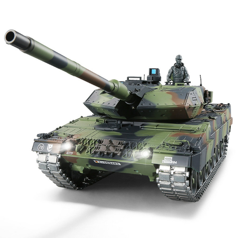 rc panzer "german leopard 2a6" heng long 1:16 mit r&s, metallgetriebe und metallketten -2,4ghz -pro
