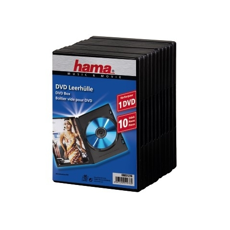Hama Dvd Jewel Case With Foil 10-Pack Black 1 Disks Schwarz