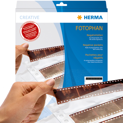 Herma Negative Sleeves - Transparent - 4 Film Strips Clear 100 Pcs - 100 Pages