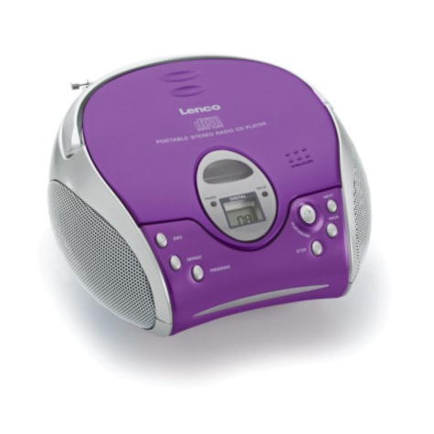 stl lenco scd-24 fm extern cd-audio tragbarer cd-player violett silber 1 deck(s)