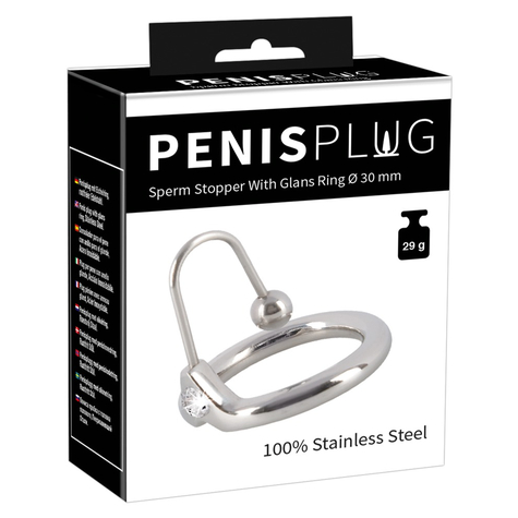 Penisring Mit Plug Pplug Sperm Stopper With Glans