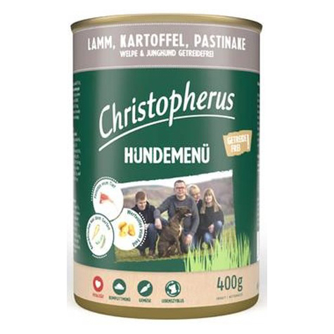 Christopherus Hundemenü -Junior Mit Lamm, Kartoffel, Pa