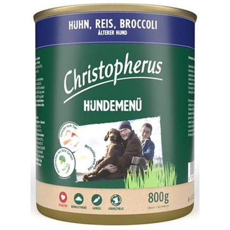 Christopherus Dog Menu -Senior- With Chicken, Rice, Broccol