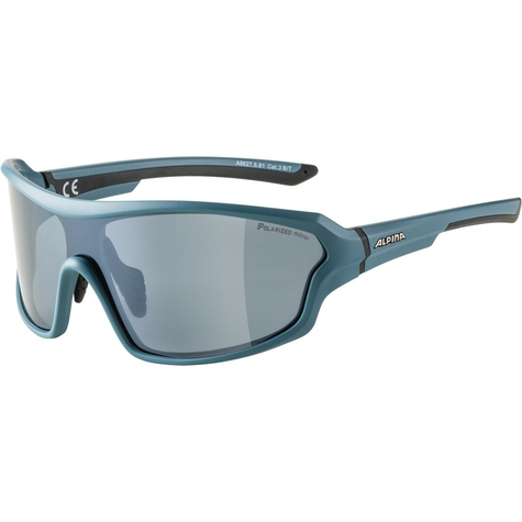 Sonnenbrille Alpina Lyron Shield P  Rahmen Dirtblue Matt Glas Black Mirror  