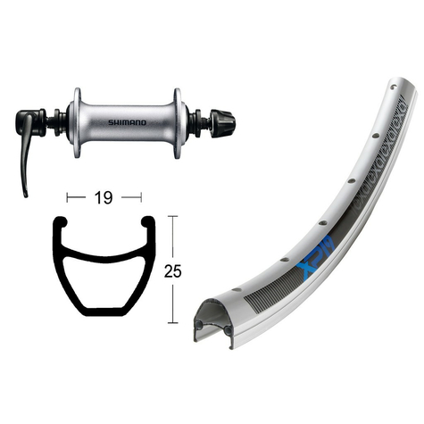 V-Rad 28x1.75 Acera T3000 Silb.Ssp 36l  Exal Xp-19 Silb/Elox.Niro-Spei. 