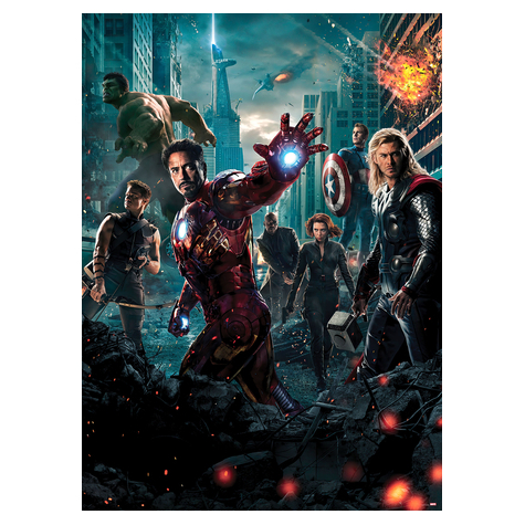 Papier Fototapete - Avengers Movie Poster - Größe 184 X 254 Cm