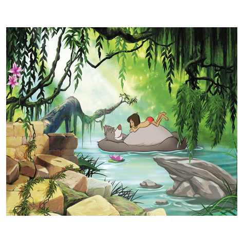 Papier Fototapete - Jungle Book Swimming With Baloo - Größe 368 X 254 Cm