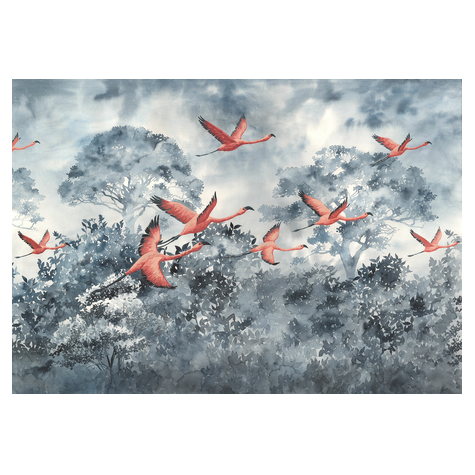 Vlies Fototapete - Flamingos In The Sky - Größe 400 X 280 Cm