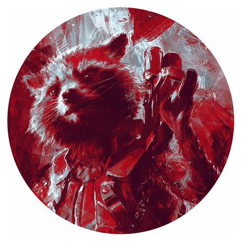Selbstklebende Vlies Fototapete/Wandtattoo - Avengers Painting Rocket Raccoon - Größe 125 X 125 Cm