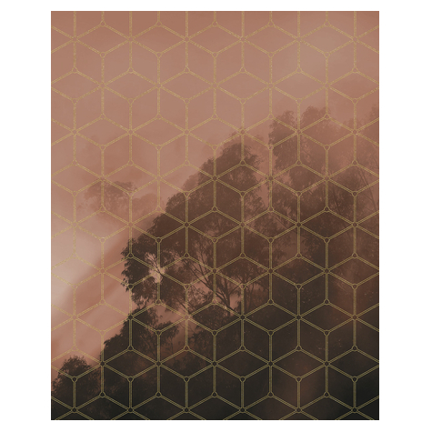 Vlies Fototapete - Golden Grid - Größe 200 X 250 Cm