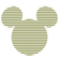 Selbstklebende Vlies Fototapete/Wandtattoo - Mickey Head Stripes - Größe 125 X 125 Cm